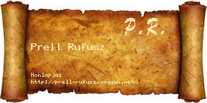 Prell Rufusz névjegykártya